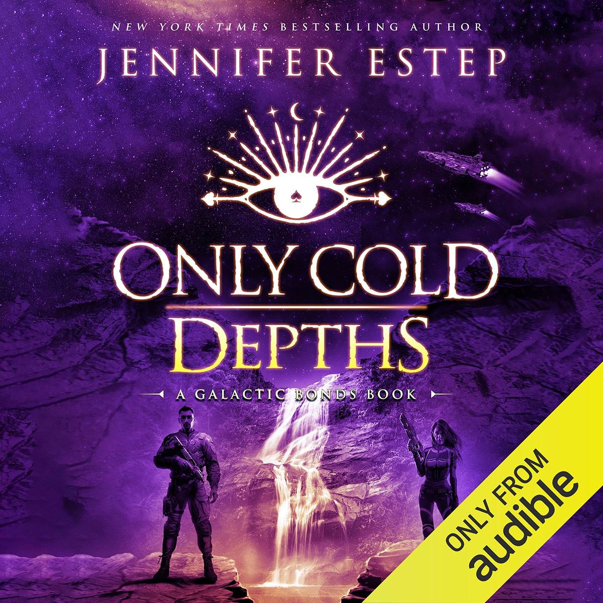 Only Cold Depths audiobook cover art with yellow Audible stripe/logo